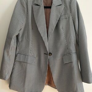 Black and white checkered/plaid blazer